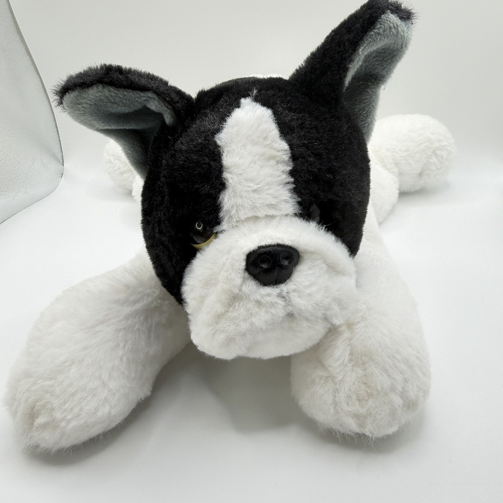 FAO Schwarz French Bulldog Plush Stuffed Dog Animal Adopt A Pet‎ Black White
